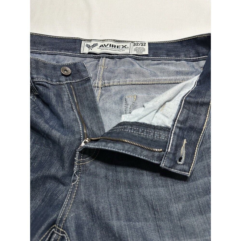 Avirex Jeans Mens 32X32 Pants Grunge Hip Hop Pockets Embroidered Design *READ** - Picture 7 of 15